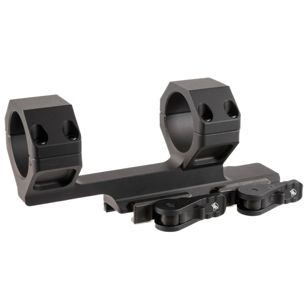 AM DEF Delta scope mount on a rifle rail showing 34mm compatibility