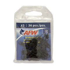 Black Interlock Snaps by American Fishing Wire, Size 3, 30 lb test, 36 pieces