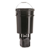 American Hunter 5-gallon digital hanging bucket feeder, front view, for steady wildlife feeding.