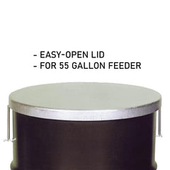 American Hunter 55-gallon drum lid springs keeping the lid secured for outdoor use.