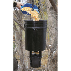 American Hunter durable plastic with waterproof lid protects feed in rain.