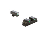 AmeriGlo Classic three-dot front sight with tritium glow for Walther PDP in low light.