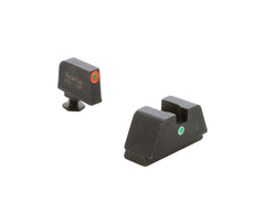 AmeriGlo Glock front sight with green Tritium and orange outline for quick aiming.