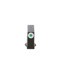 Close-up of AmeriGlo front sight shows green tritium glow for quick acquisition.