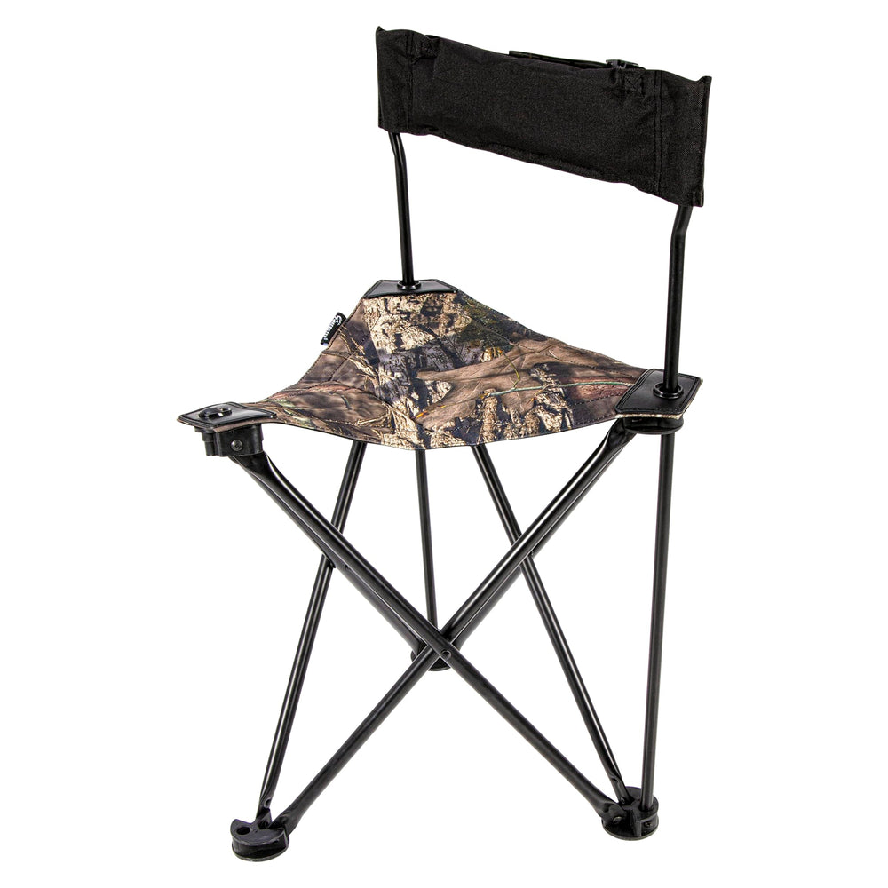 Ameristep blind chair with folding backrest for quiet setup in hunting blinds.