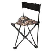 Ameristep blind chair with folding backrest for quiet setup in hunting blinds.