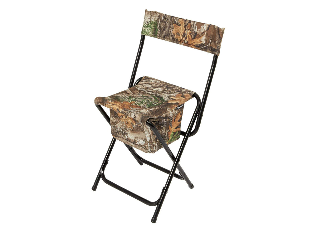 Ameristep high-back chair in Realtree Edge for field comfort and quick transport