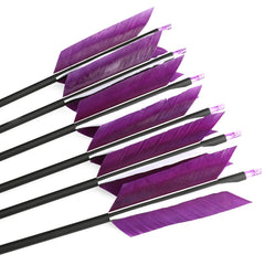 AMEYXGS four turkey-feather arrows detail for stable flight during practice.