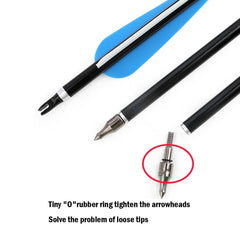 AMEYXGS blue and white fletching provides stable flight tracking