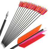 AMEYXGS flu flu arrows 30-inch pink-orange for high visibility practice.
