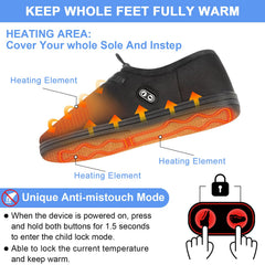 Amiable heated slippers battery pack offers cordless convenience for indoors.