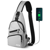 AMJ crossbody sling bag front view with quick-access pocket for daily essentials