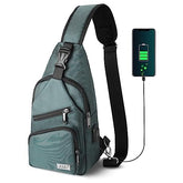 AMJ crossbody sling bag material close-up illustrates durable nylon with comfortable touch for daily use
