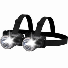 Amkulop Bright LED Headlamp 2-pack shown for hands-free night lighting outdoors