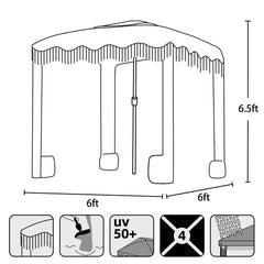 AMMSUN sand pockets stabilize the canopy on windy beaches