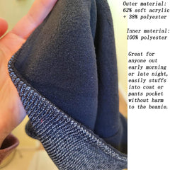 AMNQUERXUS reflective beanie demonstrates adjustable, slip-free fit