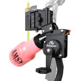 AMS Retriever Pro Bowfishing Reel left-hand model mounted on bow