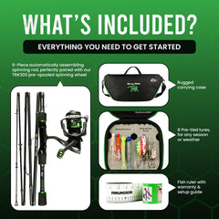 Six-piece automatic-expansion fishing rod with quick setup