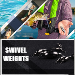 Cylindrical drop shot sinker with swivel for easy bait changes