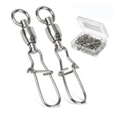 AMYSPORTS Duo Lock Snap Swivels with a stainless barrel offer smooth rotation for saltwater setups.