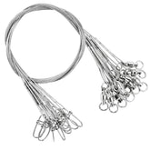 AMYSPORTS stainless steel fishing leader 50lb 9.8in with white nickel hardware - 20pcs