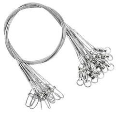 AMYSPORTS stainless steel fishing leader 50lb 9.8in with white nickel hardware - 20pcs