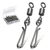AMYSPORTS rolling connector fishing swivel close-up - stainless steel and copper alloy