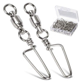AMYSPORTS high-strength stainless swivels close-up showing robust copper body for saltwater use.