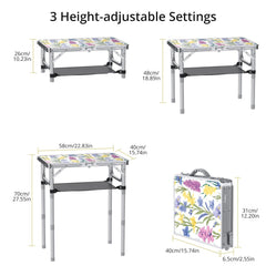 Anbte 2ft folding table height settings show flexible positioning