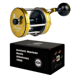 Ancient Mariner Albatross 7000 reel front view for precise casting on catfish trips