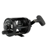 Ancient Mariner GEM catfish reel side profile shows rugged durability for saltwater use.