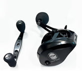 Ancient Mariner Ocean Tycoon low-profile 300 reel side view shows robust aluminum frame.
