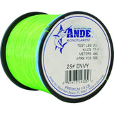 Ande A14-25GE premium monofilament spool demonstrates strength for reliable casting.