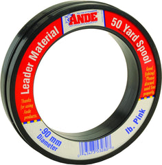 ANDE FPW-50-60 fluorocarbon leader pink finish, showing strong knot strength for secure rigging.
