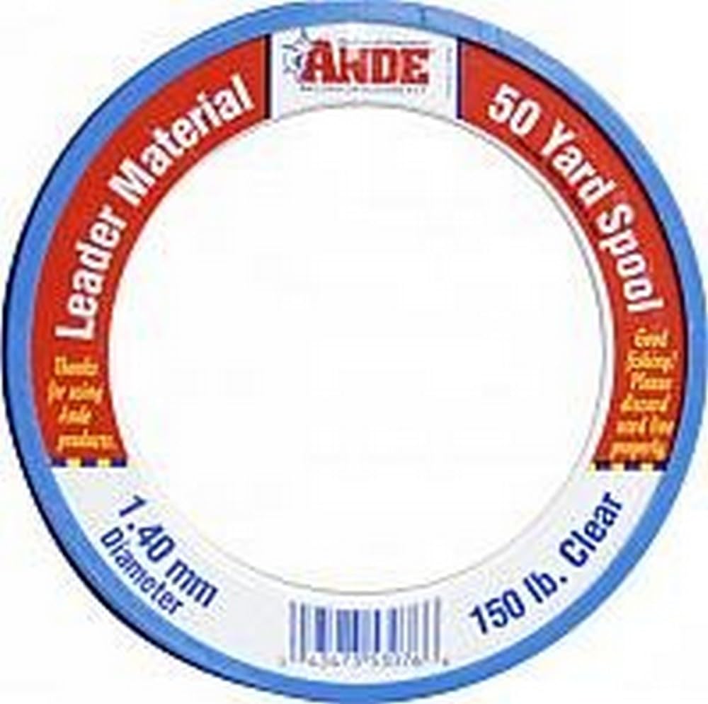 ANDE PCW50-150 monofilament leader in clear finish for stealth and abrasion resistance.