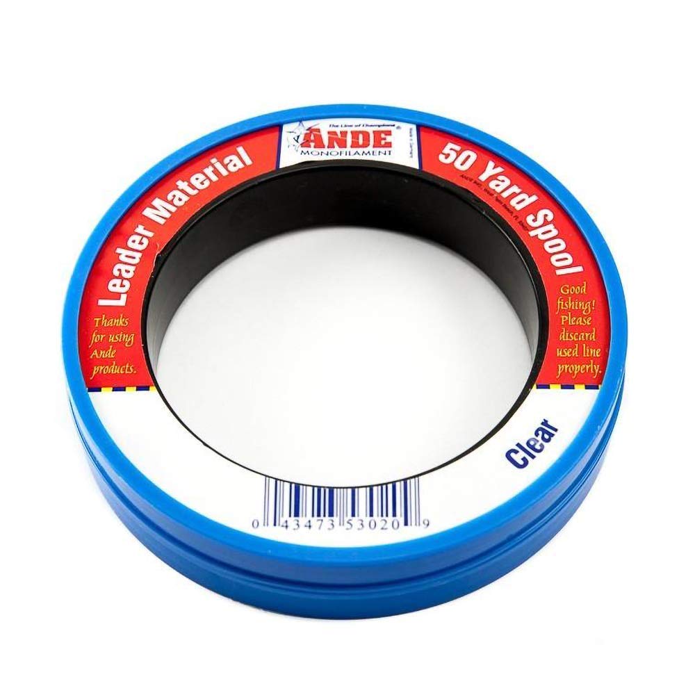ANDE PCW50-30 mono leader wrist in clear, 30lb, ideal for rigging lures and tying rigs.