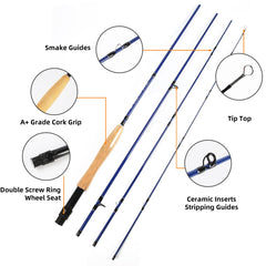 24T SK carbon fiber fly rod close up with cork grip