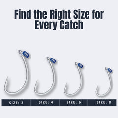 Angler Innovations Maruto curve-barbed hook side view emphasizes sturdy wire and profile