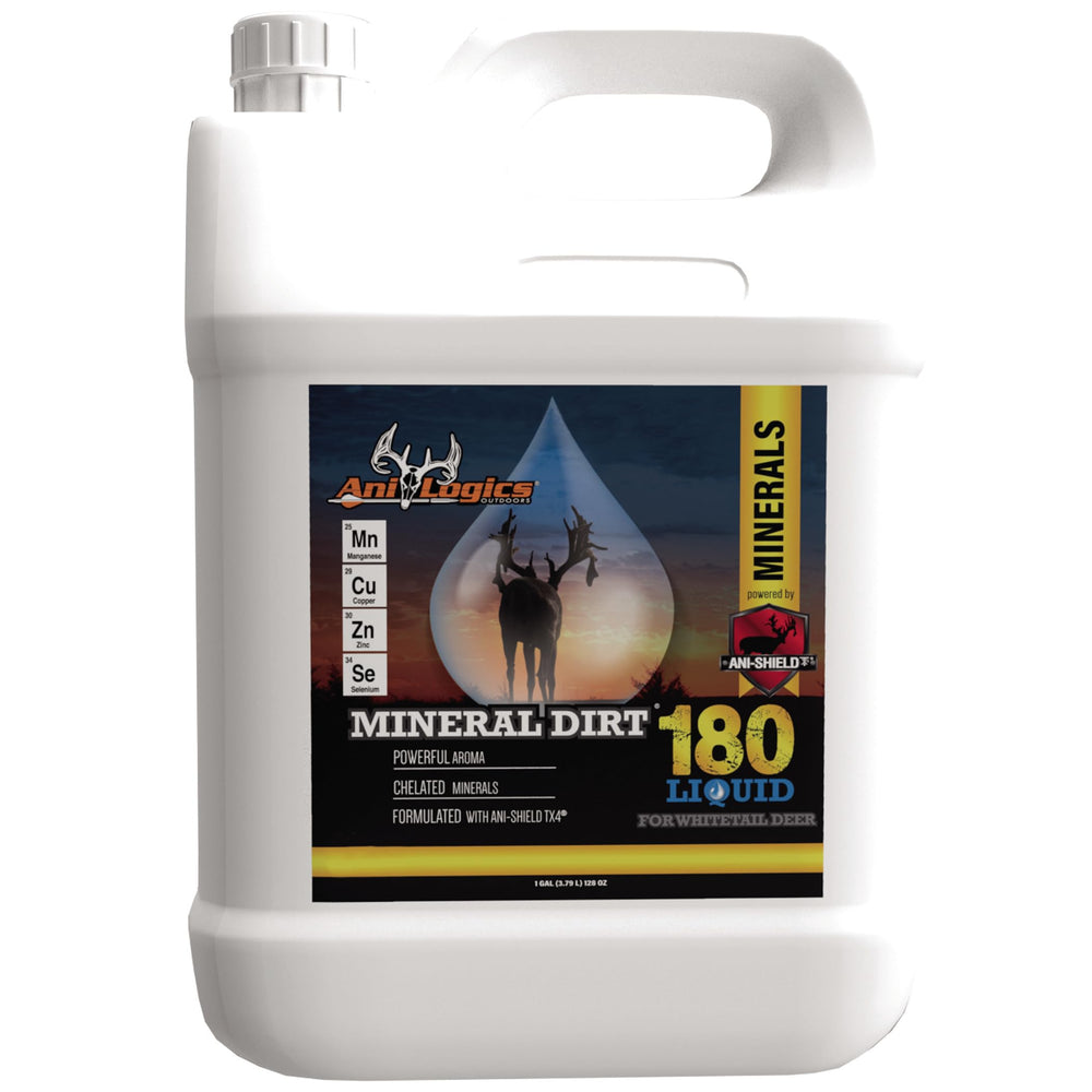 Ani-Logics Outdoors Mineral Dirt 180 bottle pour creates quick mineral access