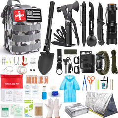 ANJIME survival kit 222pcs gear bag front — compact, quick-access emergency essentials.