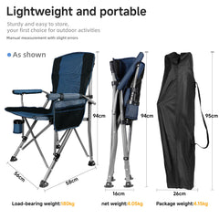 Anmiro folding camping chair folded size enables easy transport and storage.