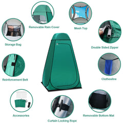 anngrowy portable potty tent folded compact size for travel and storage