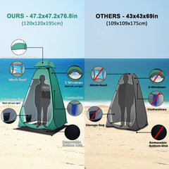 anngrowy privacy tent with two zip windows for airflow and visibility control