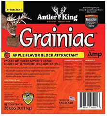 Antler King grainiac block molasses glaze highlights long-range aroma attracting deer.
