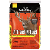 Antler King Attract-N-Fuel 20lb bag ready for year-round deer feeding.