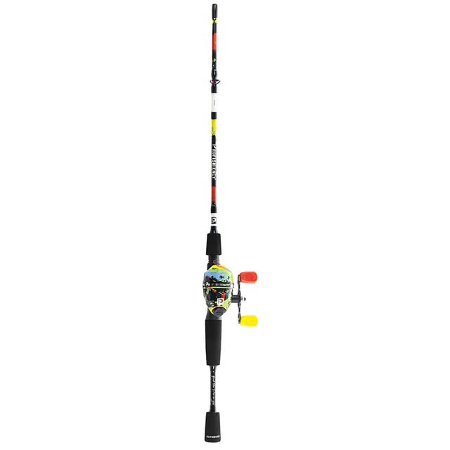 Anything Possible Pro46Mscsplat spincast rod and reel on pack, beginner-friendly fishing setup.