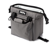 AO Coolers Caravan Canvas Soft Cooler Charcoal interior view; leak-proof liner for spill-free adventures.
