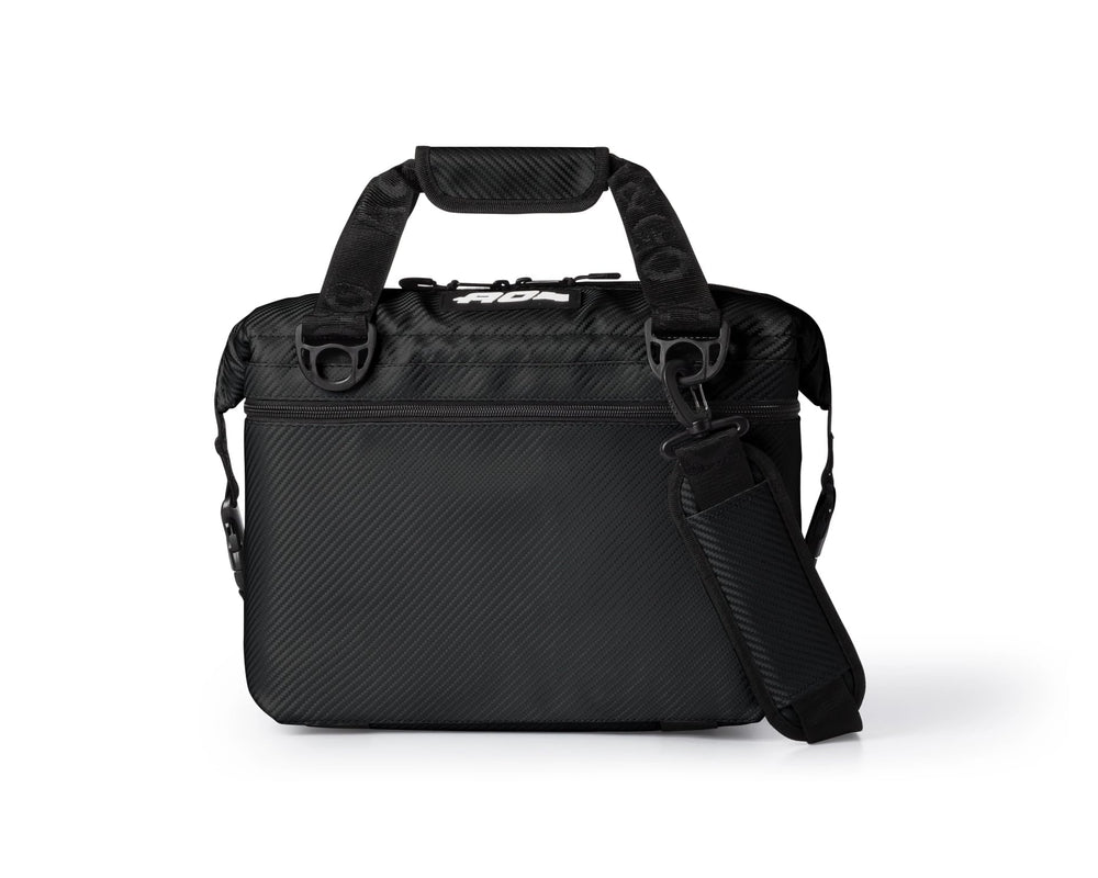AO Coolers Expedition Carbon Soft Cooler with side pocket for dry items.