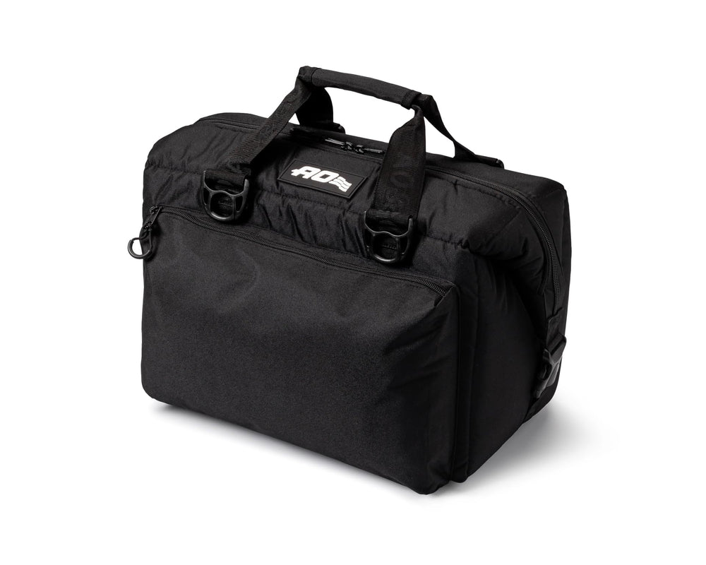 AO Coolers Caravan Canvas Soft Cooler with 24-can capacity for outdoor events.