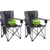 Aohanoi oversized XL camping chair front view with padded high back for outdoor comfort.